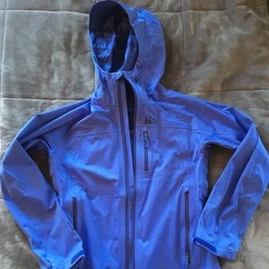 REI Rain Jacket in Periwinkle.